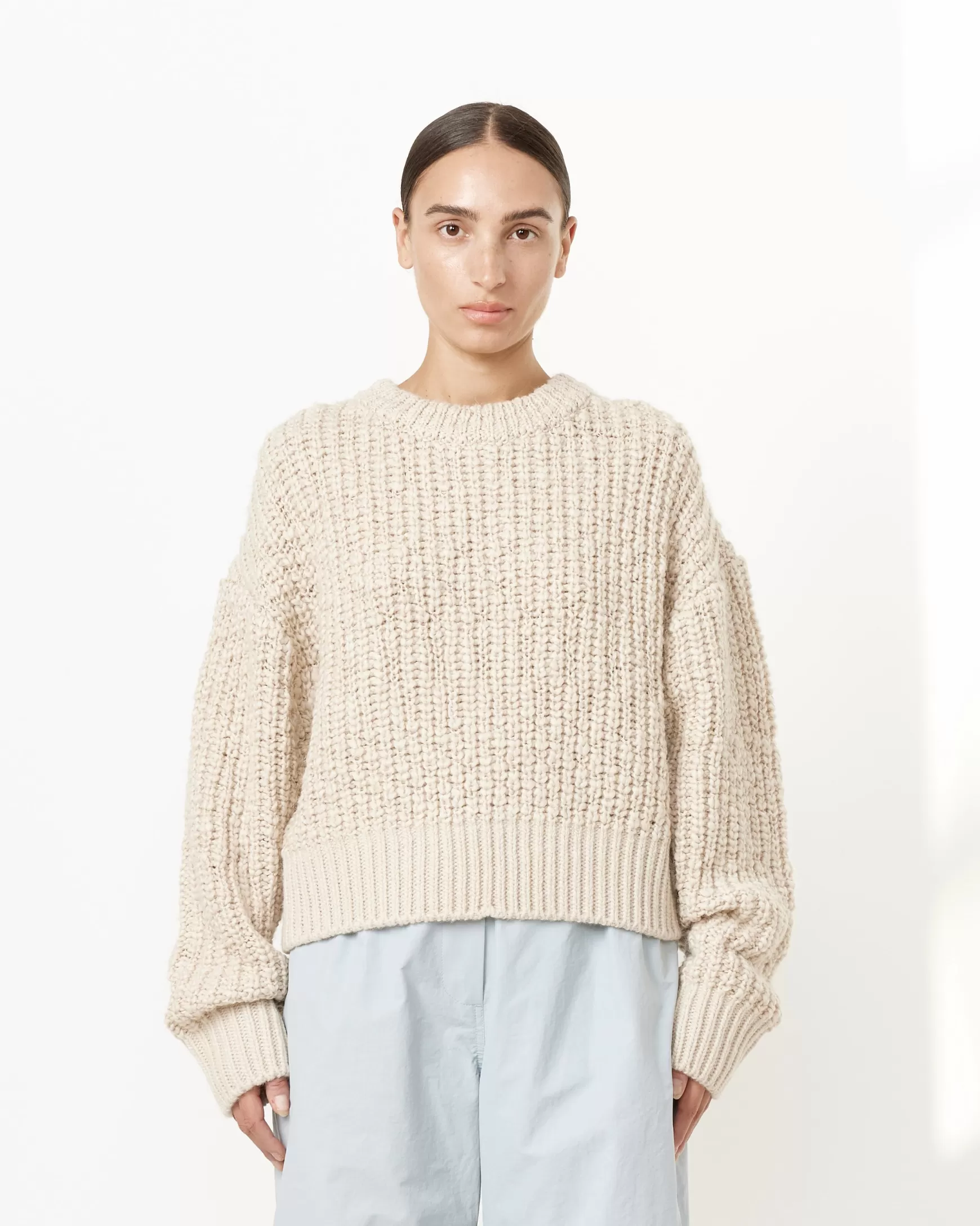 Clearance Alpaca Crop Pullover Woman Knitwear