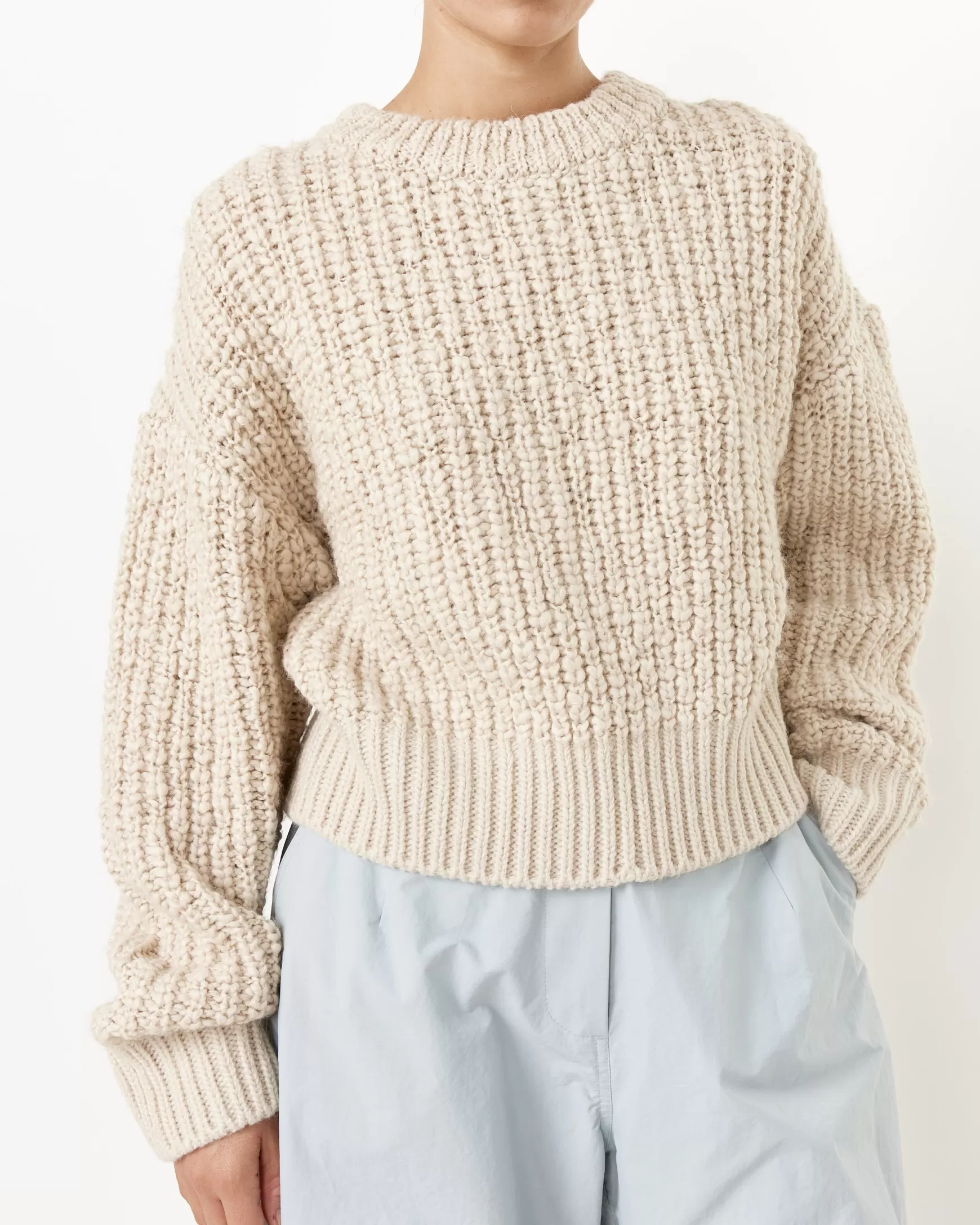 Sale Alpaca Crop Pullover Woman Knitwear