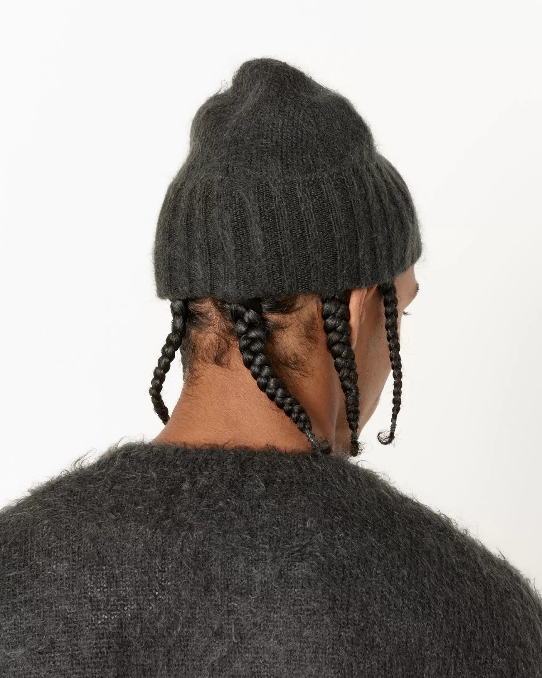 Online Brushed Mohair Knit Beanie Woman Hats