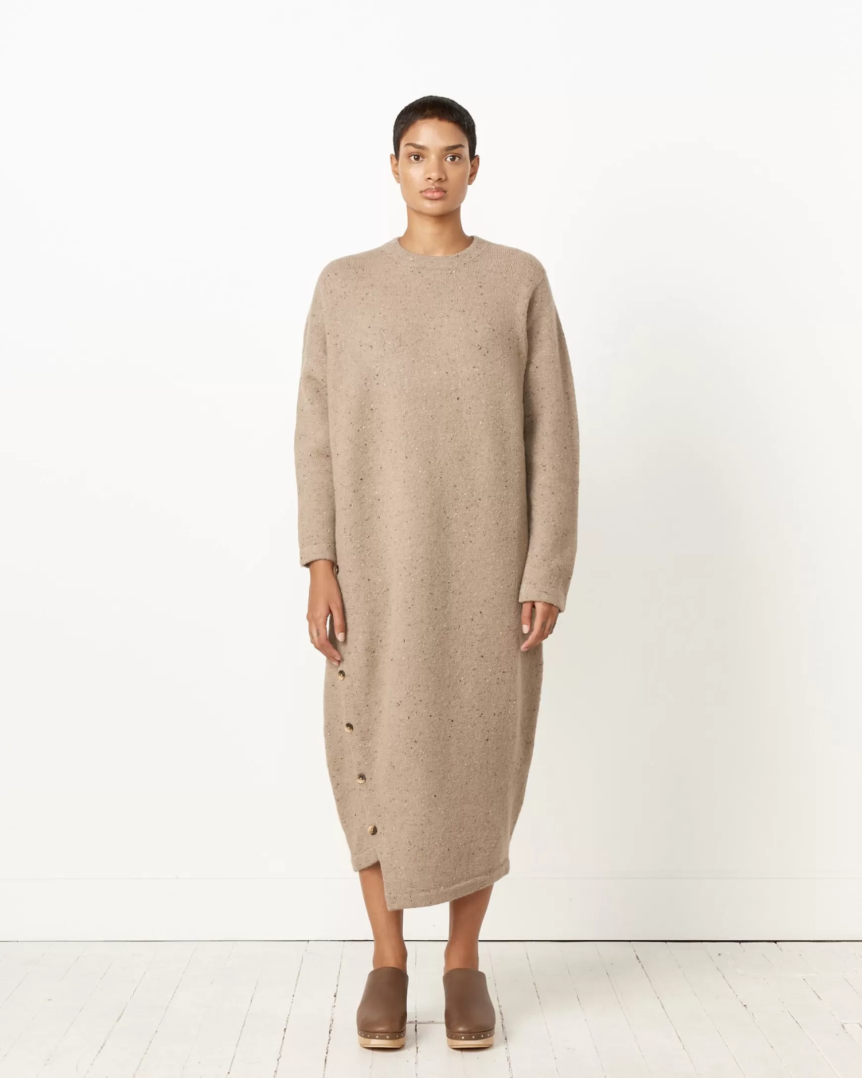 Store Button Dress Woman Knitwear