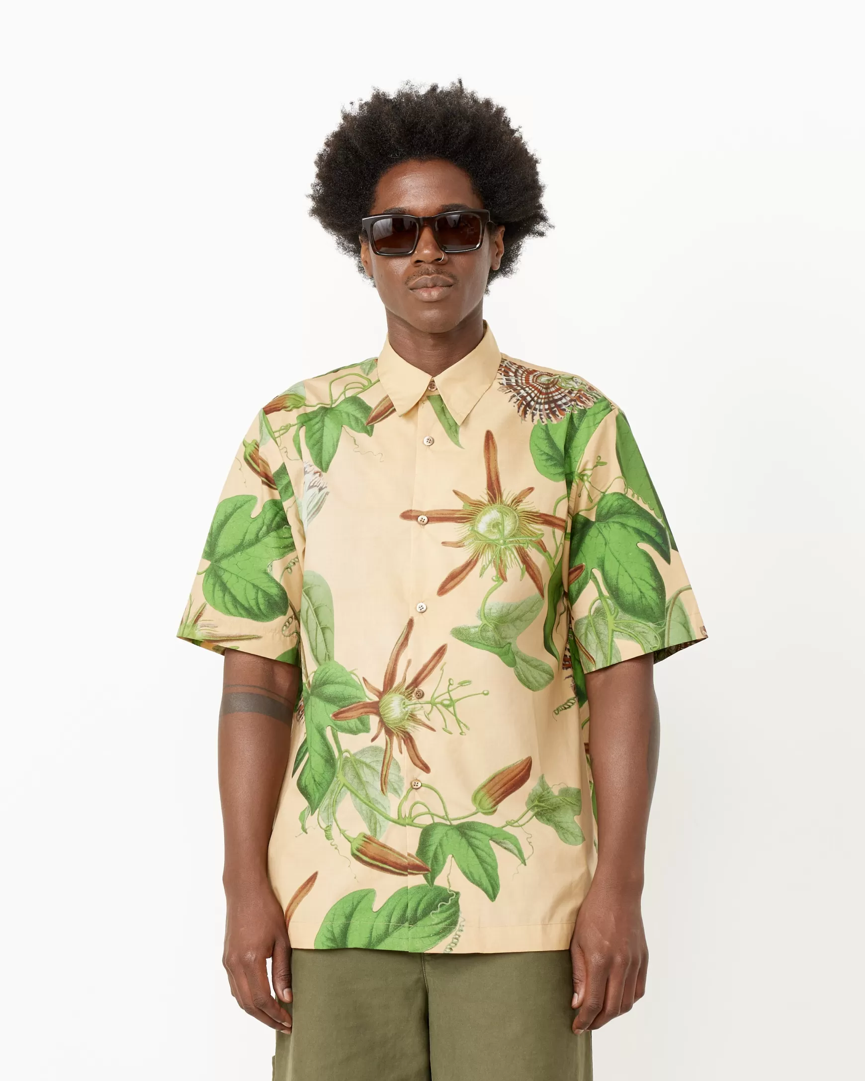 Cheap Camel Floral Shirt Man Shirts