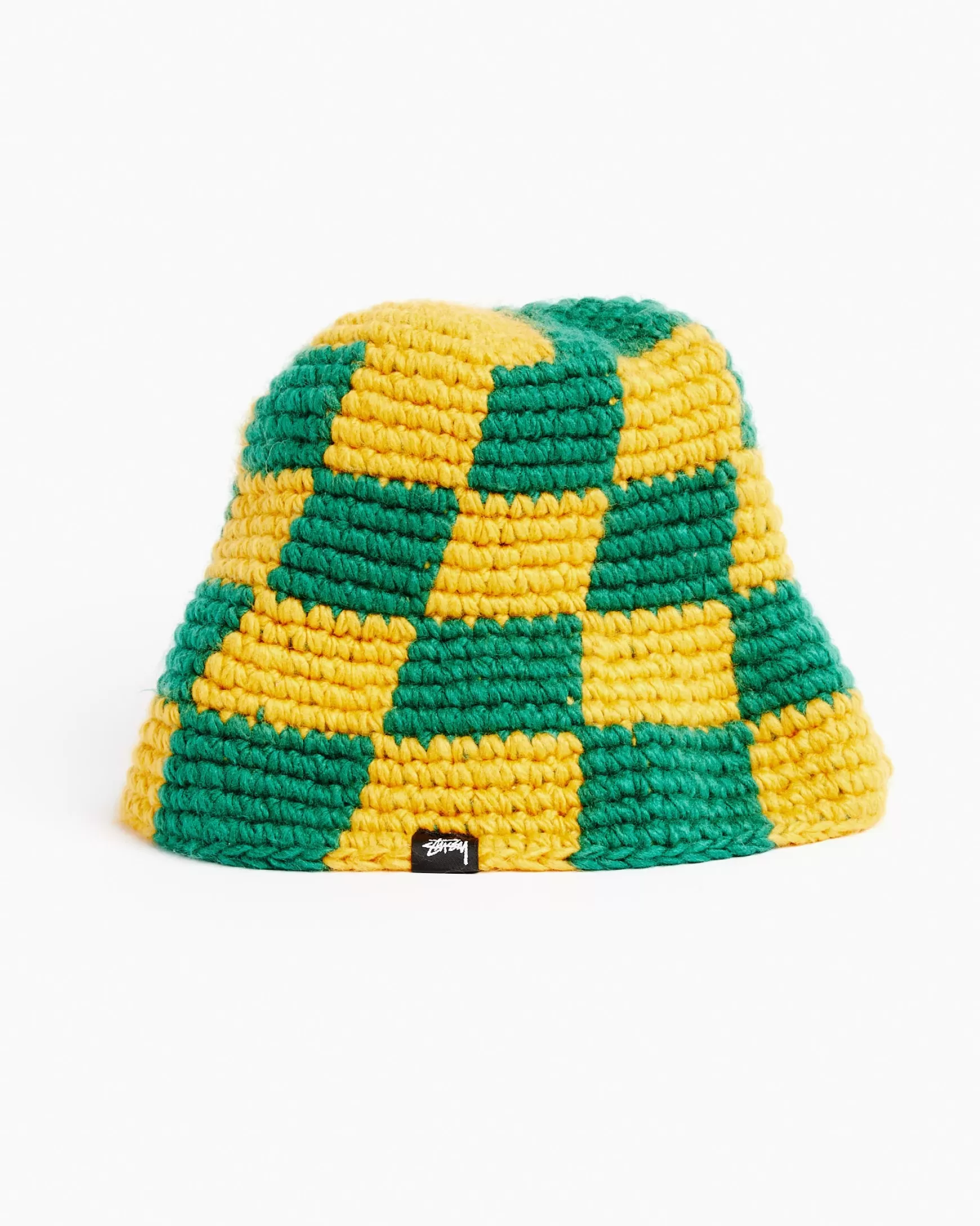 Discount Checker Knit Bucket Hat Woman Hats