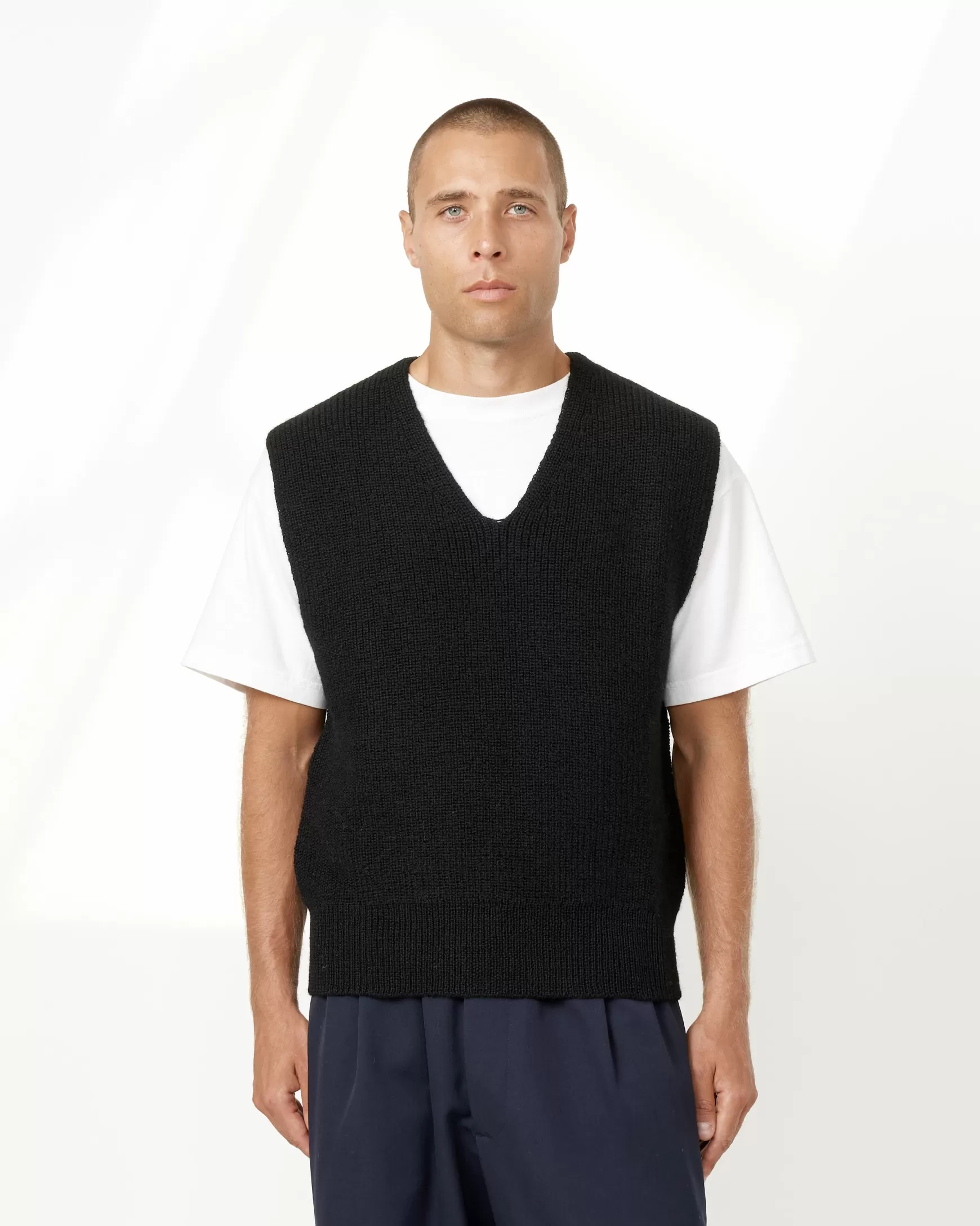 Online Chunky Ribbed Slipover Man Knitwear