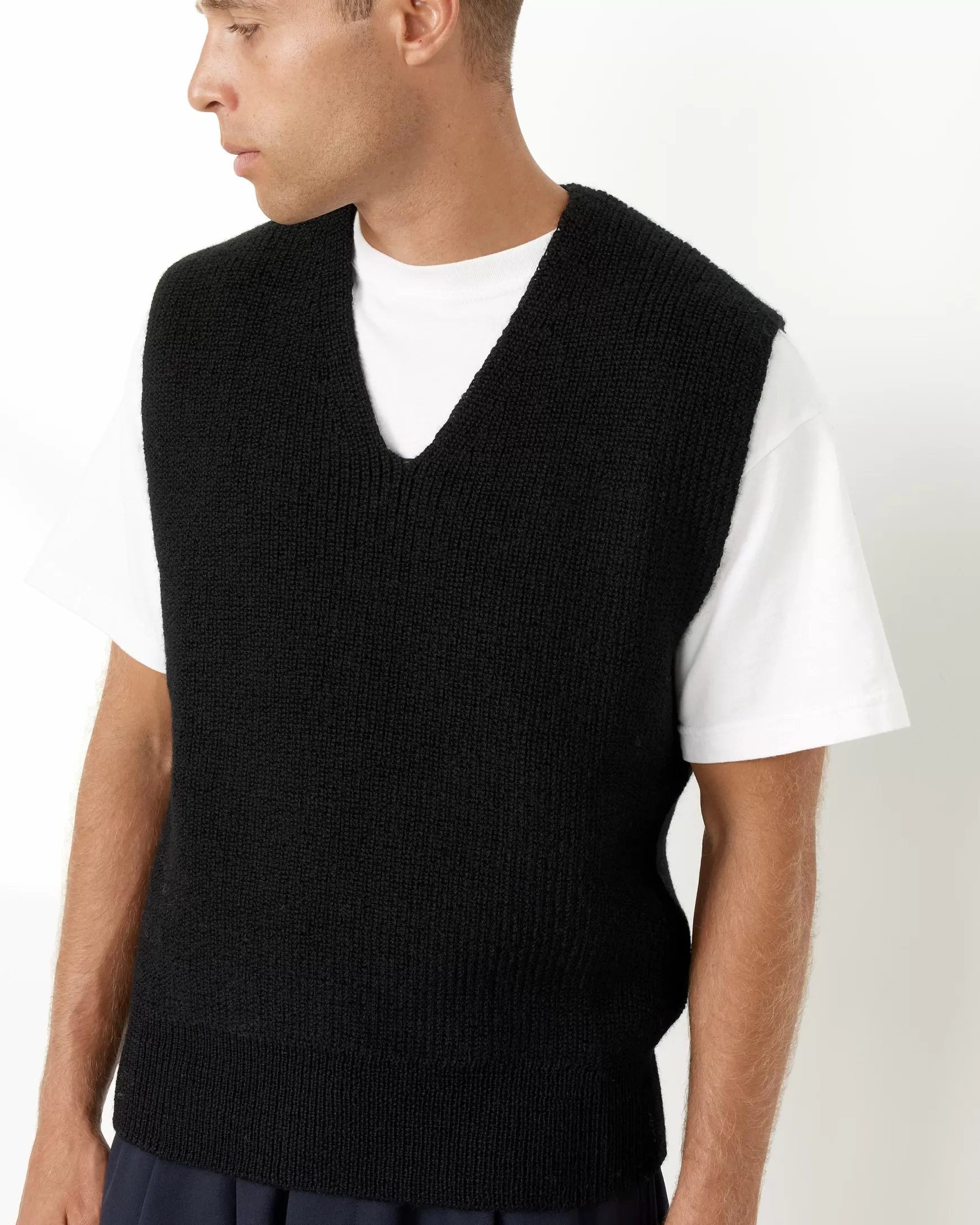 Online Chunky Ribbed Slipover Man Knitwear