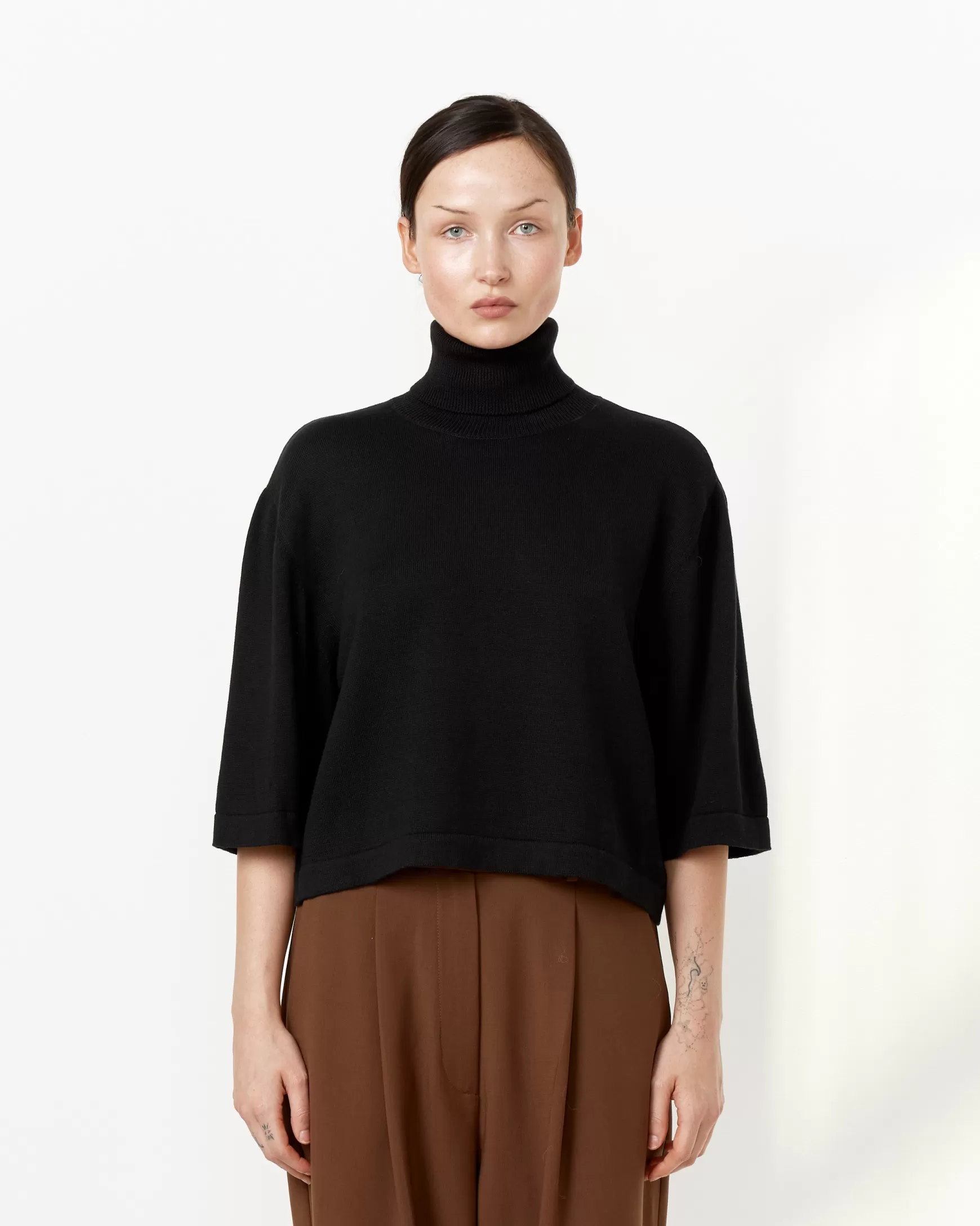 Fashion Cotton & Cashmere Turtleneck Woman Tops