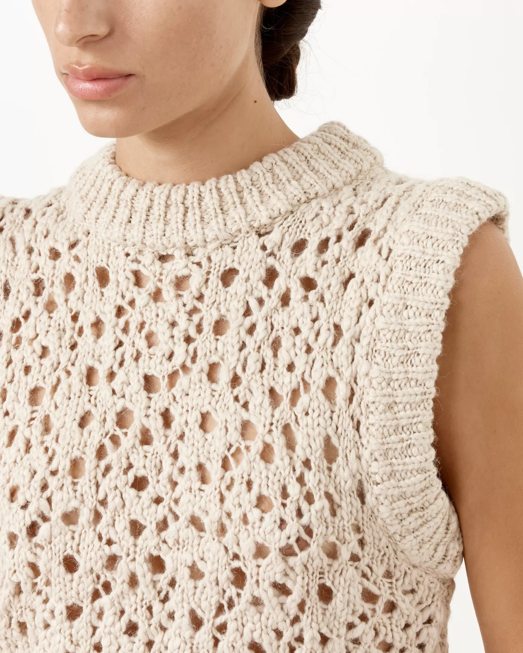 Store Crochet Vest Woman Knitwear