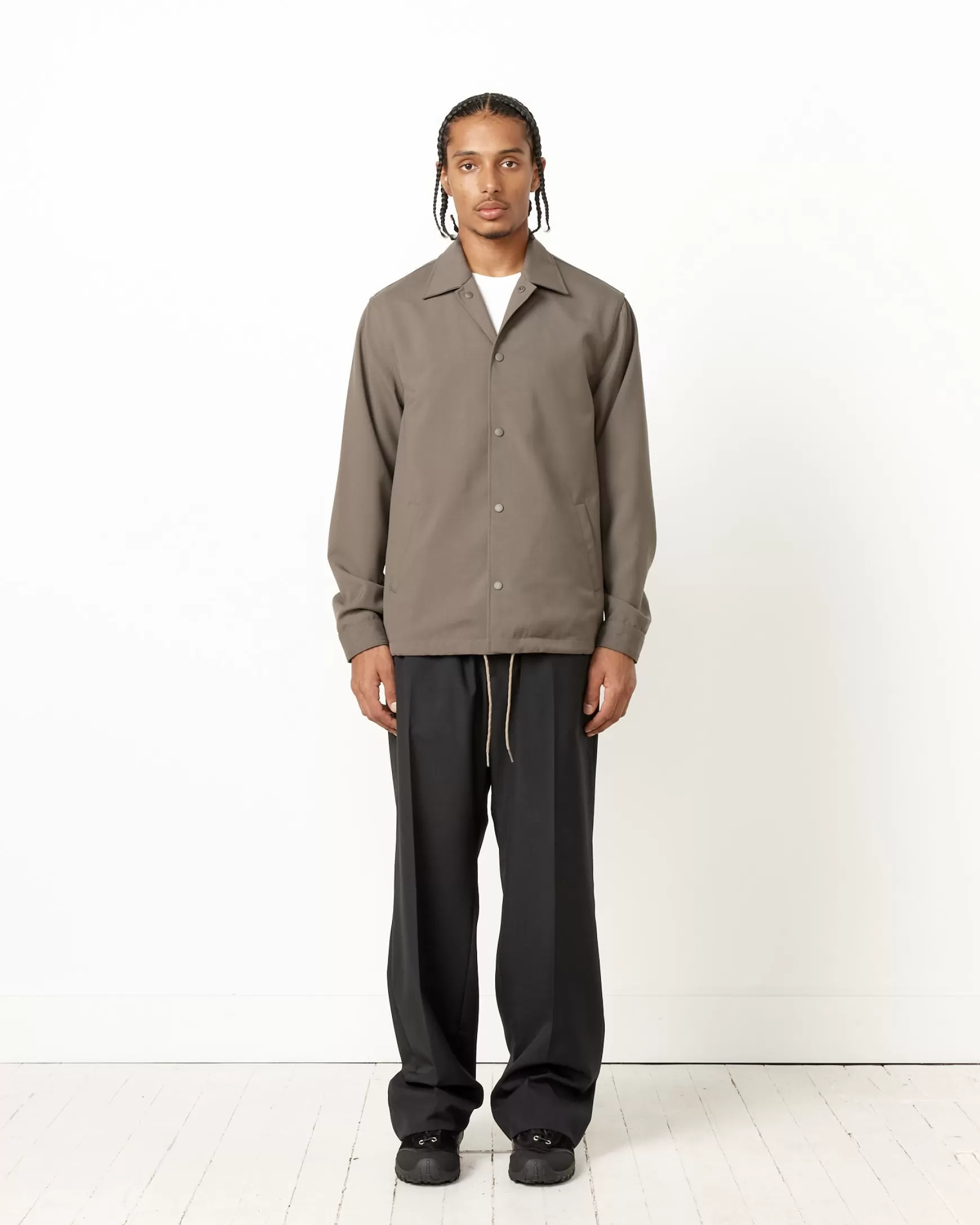 Hot Forum Jacket In Tropical Wool Flat Grey Man Outerwear