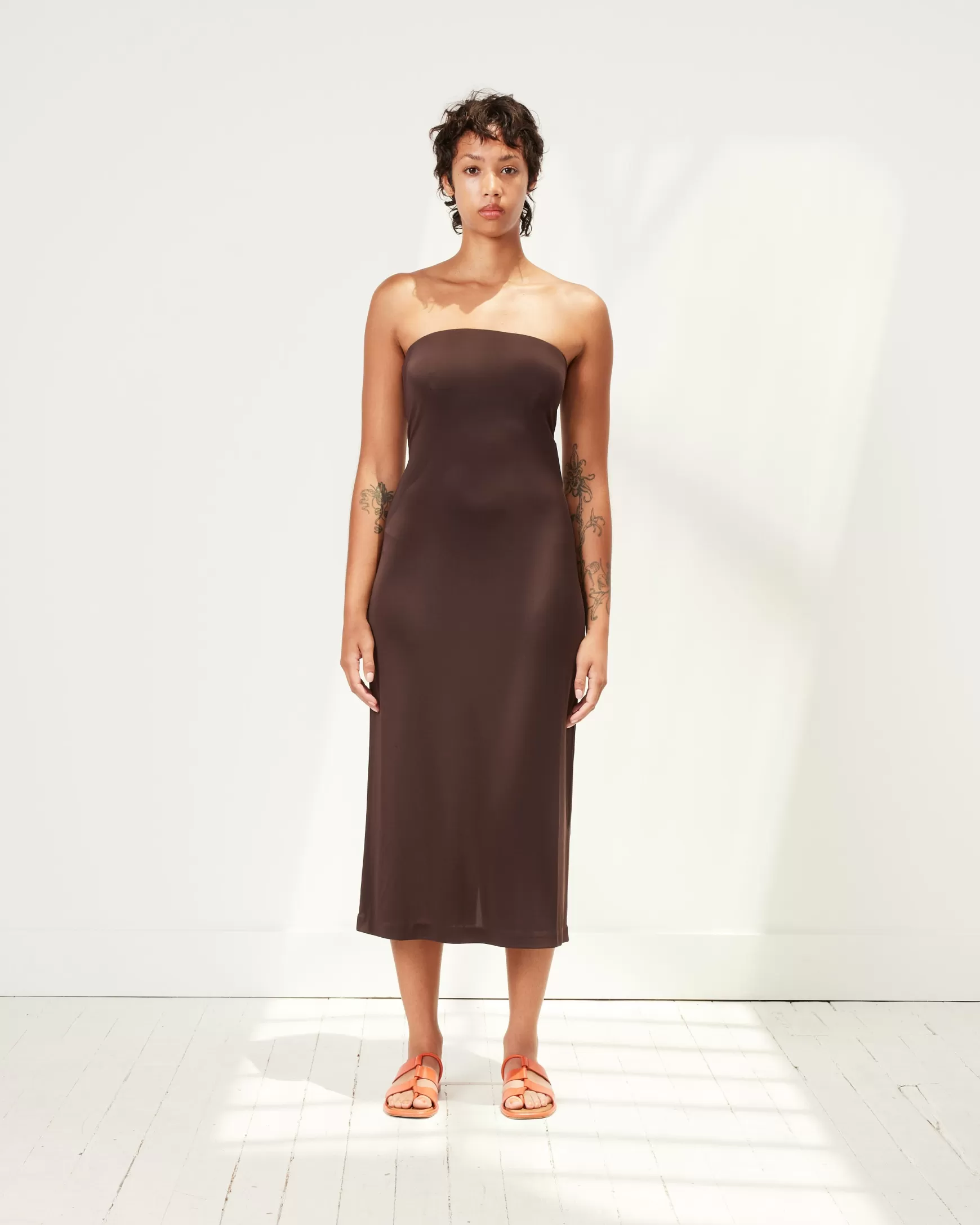 Sale Harlow Jersey Strapless Midi Dress Woman Dresses