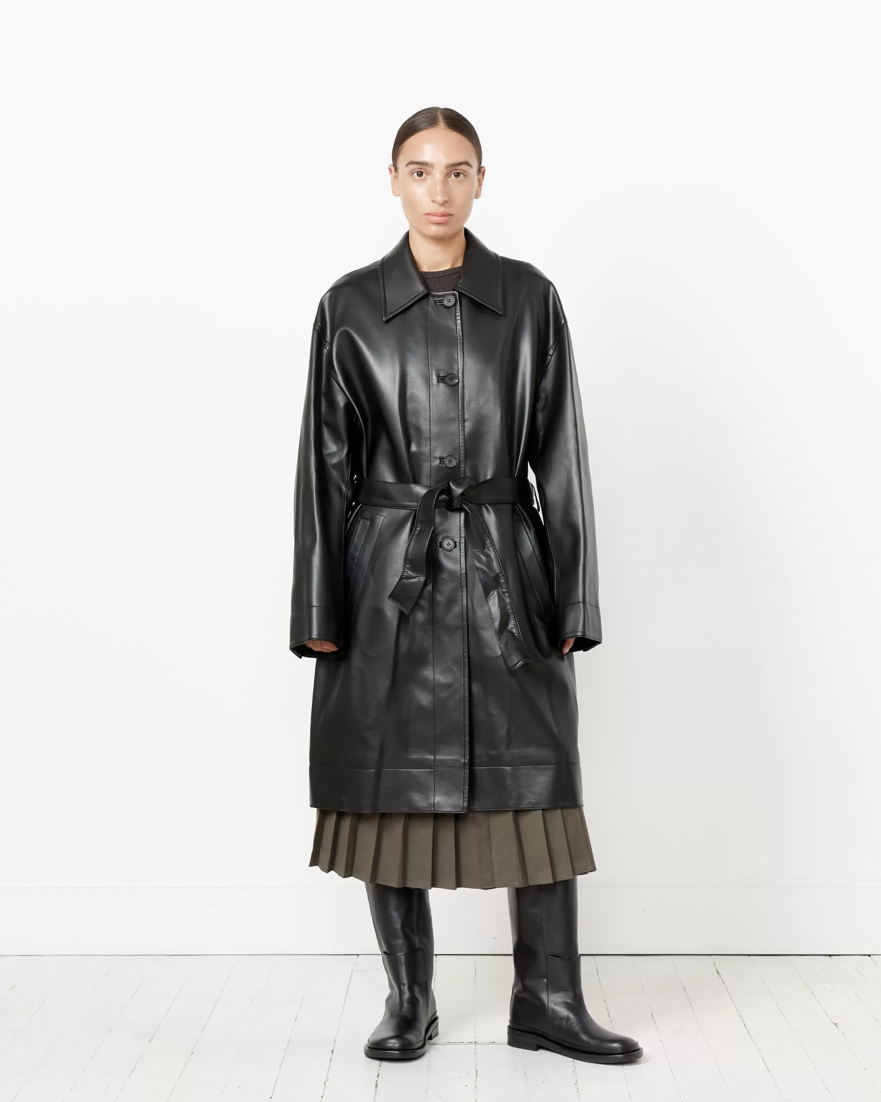 New Leather Coat Woman Outerwear