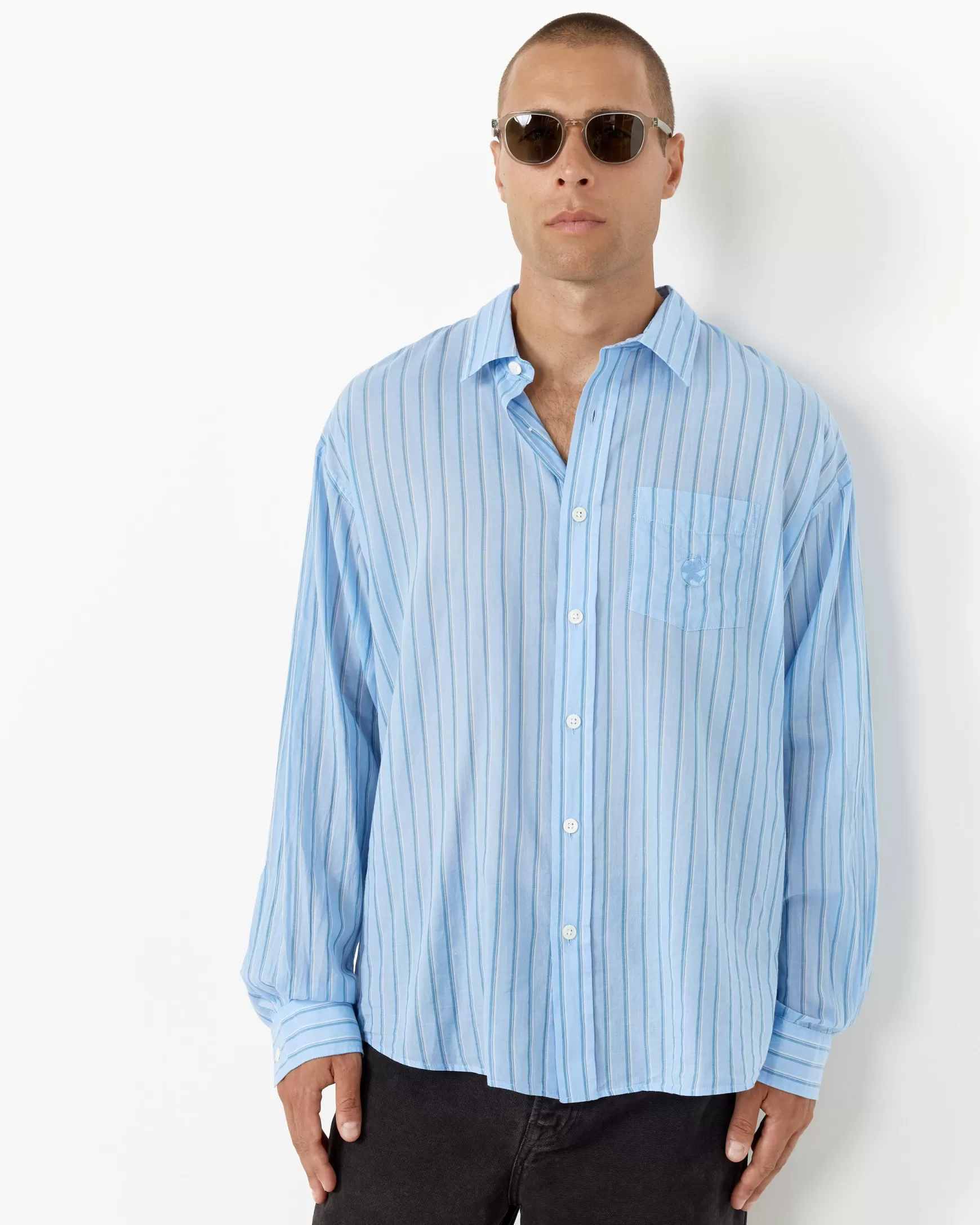 Best Sale Light Weight Classic Stripe Shirt Man Shirts