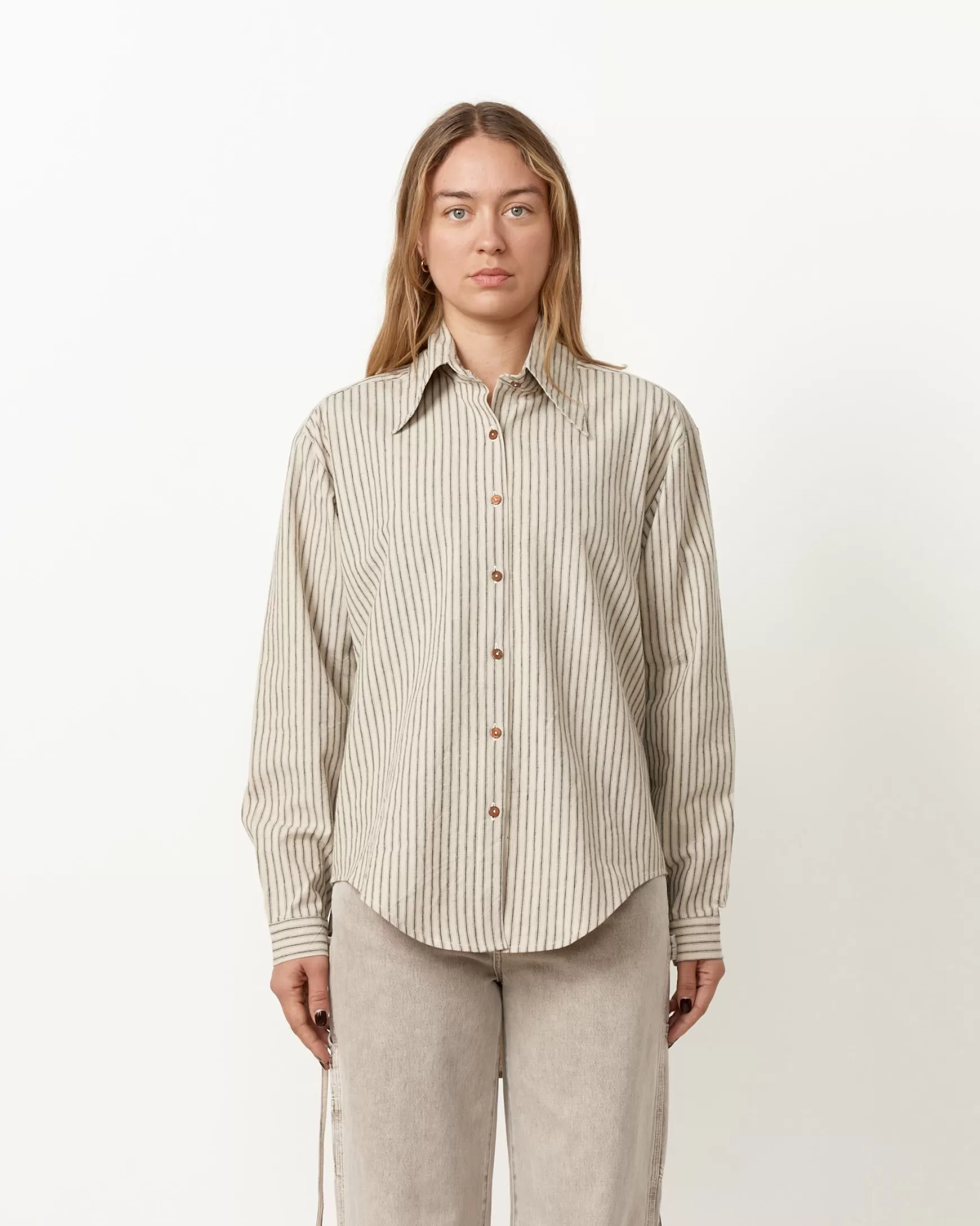 Fashion Linen Masculine Shirt Woman Tops