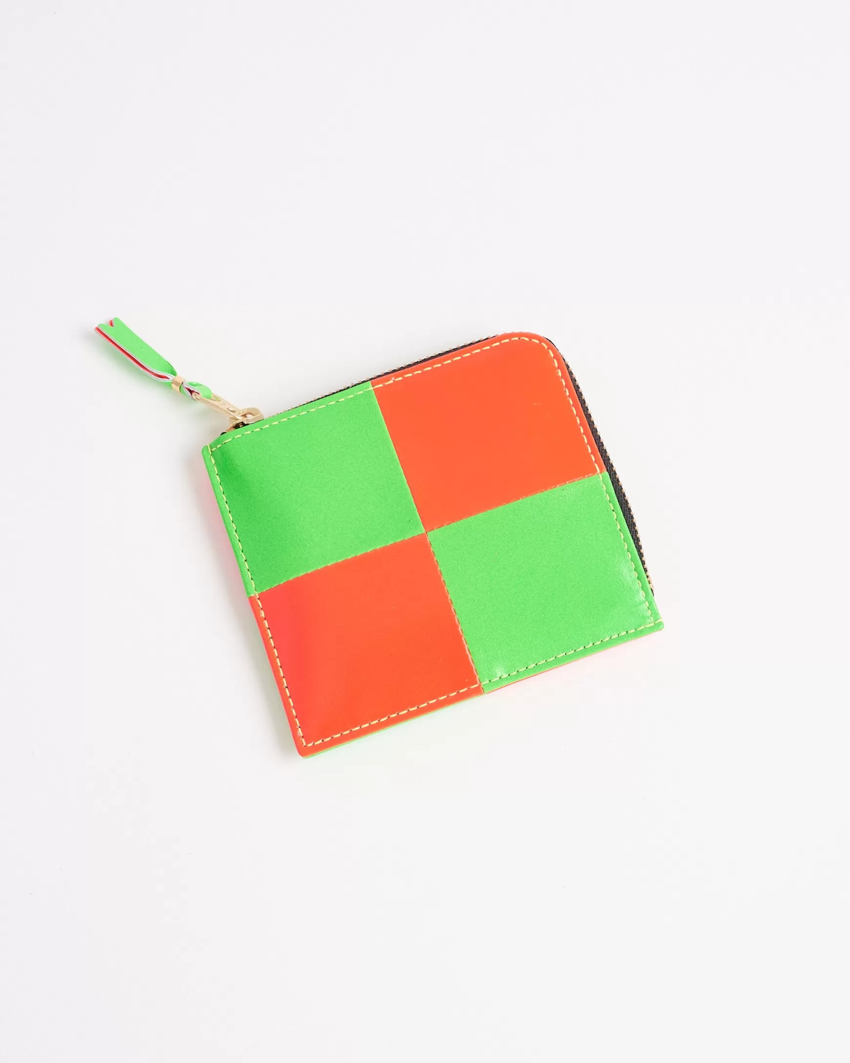 Cheap Mohawk General Store | Comme Des Garcons | Fluorescent Square Classic Wallet In Green & Orange Woman Wallets & Bags