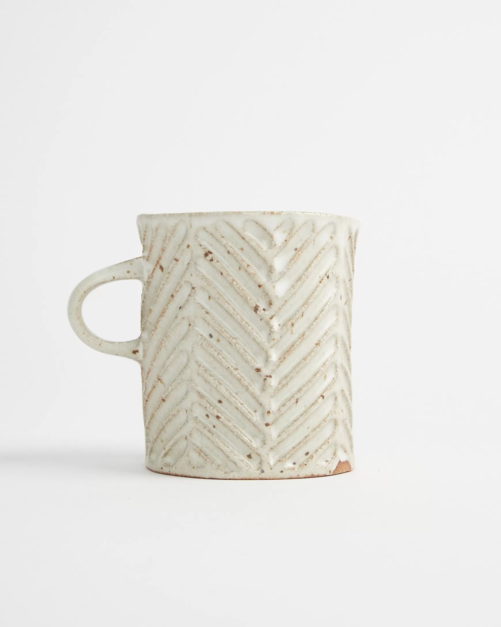 Best Sale Mohawk General Store | | Chevron Carved Mug In Eggshell Tableware