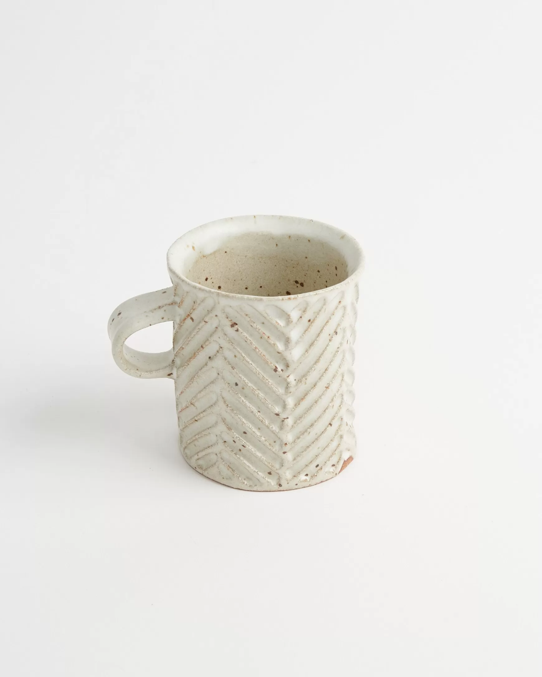 Best Sale Mohawk General Store | | Chevron Carved Mug In Eggshell Tableware
