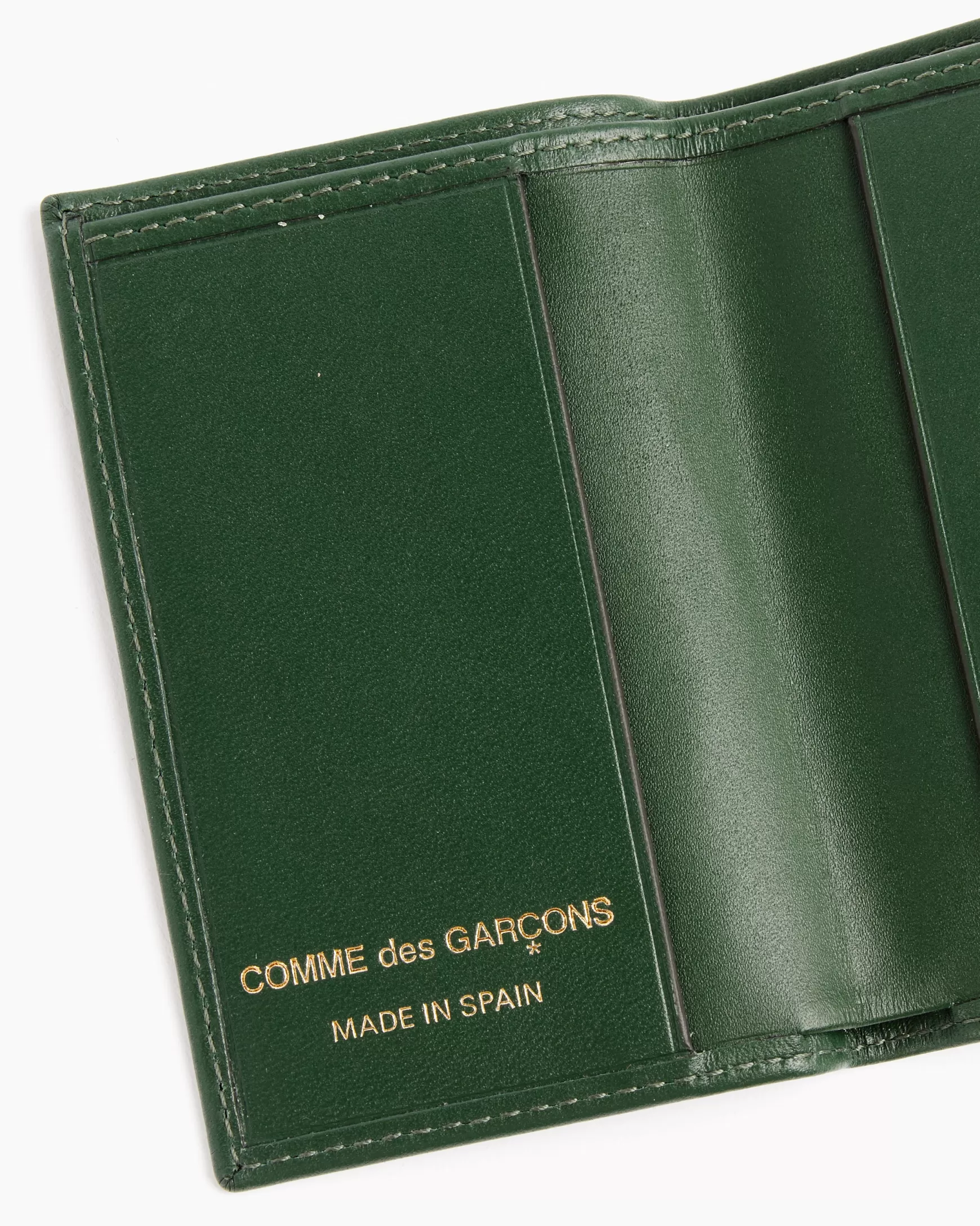Store Mohawk General Store | Comme Des Garcons | 6400 Classic Leather Line Wallet In Bottle Green Woman Wallets & Bags