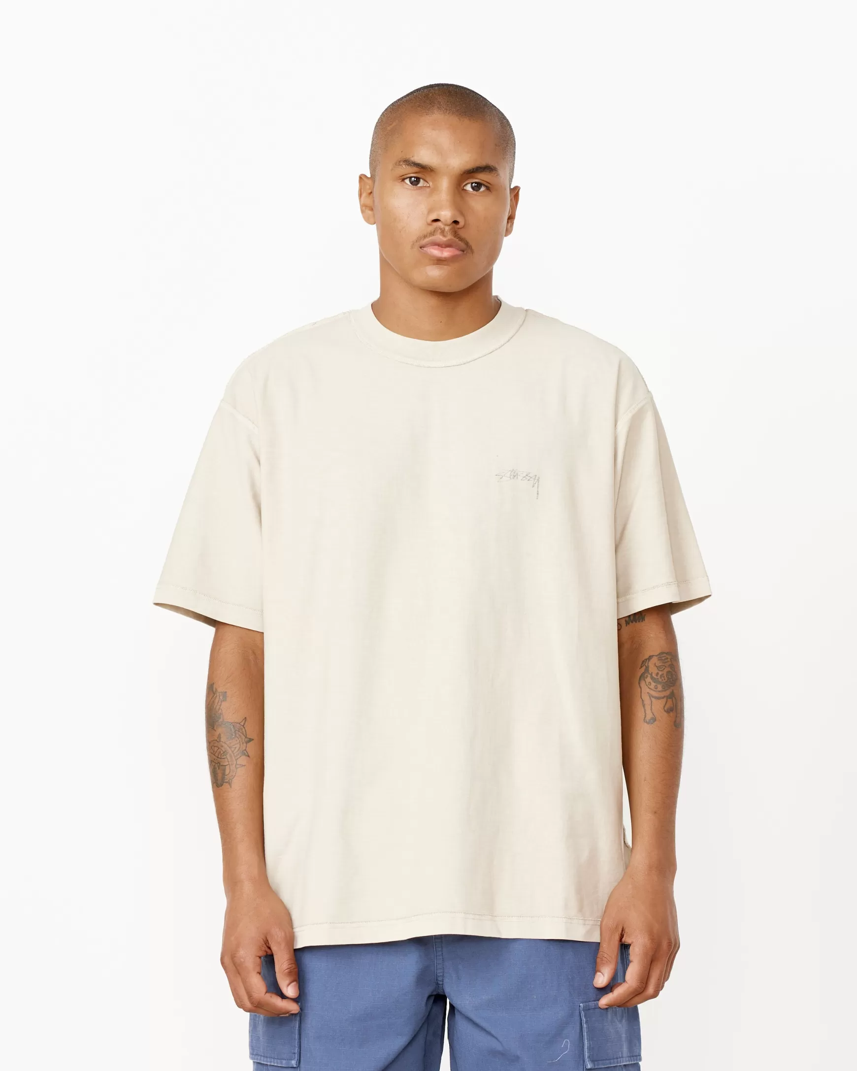 Online Pigment Dyed Inside Out Crew Man T-Shirts