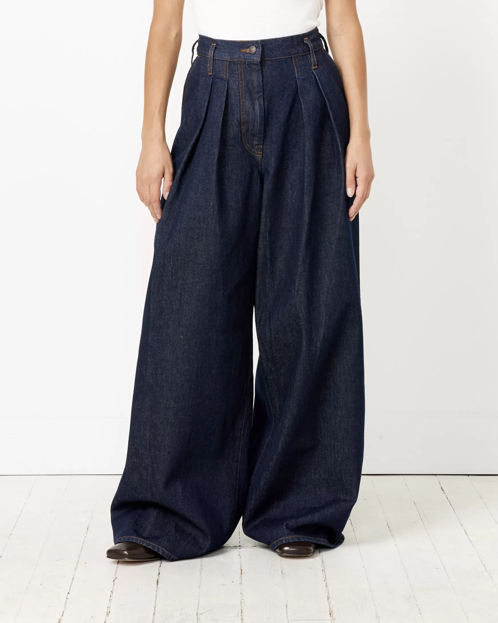 Discount Pleated Drape Pant Woman Jeans