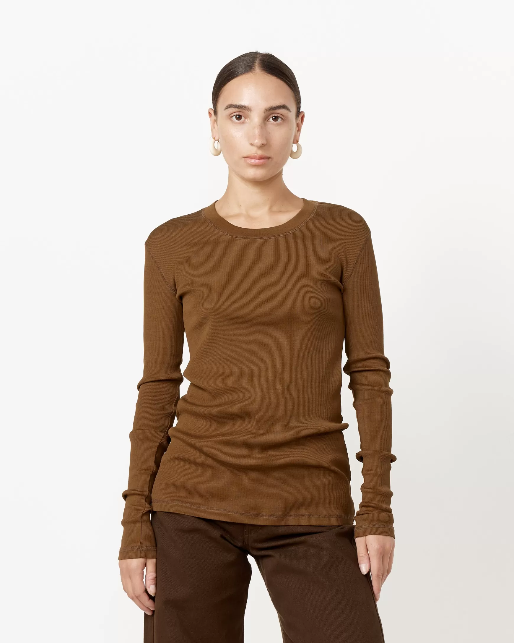 Sale Rib Long Sleeve T-Shirt Woman T-Shirts