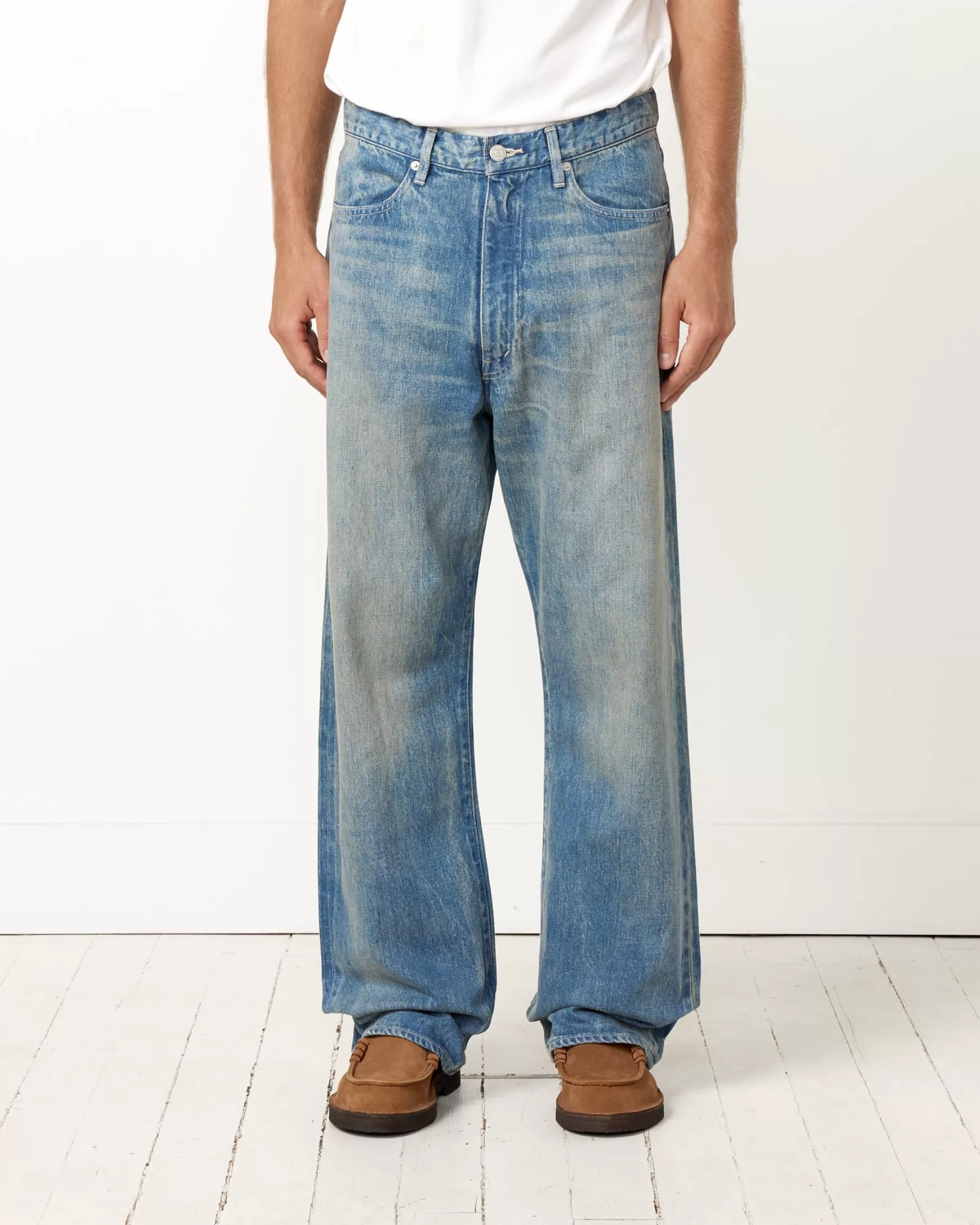 Cheap Selvedge Faded Denim Pant Man Pants