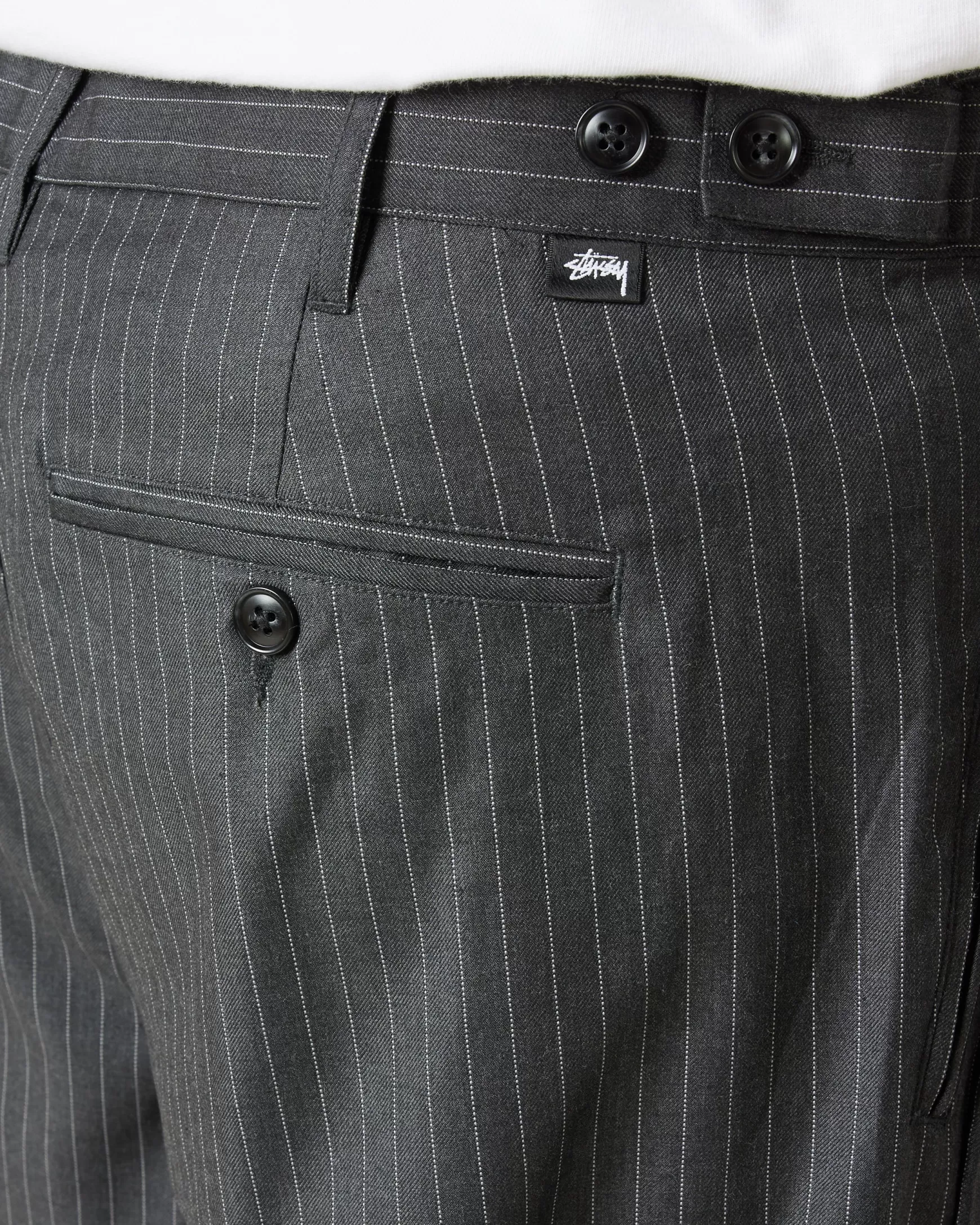 Outlet Stripe Volume Pleated Trouser Man Pants