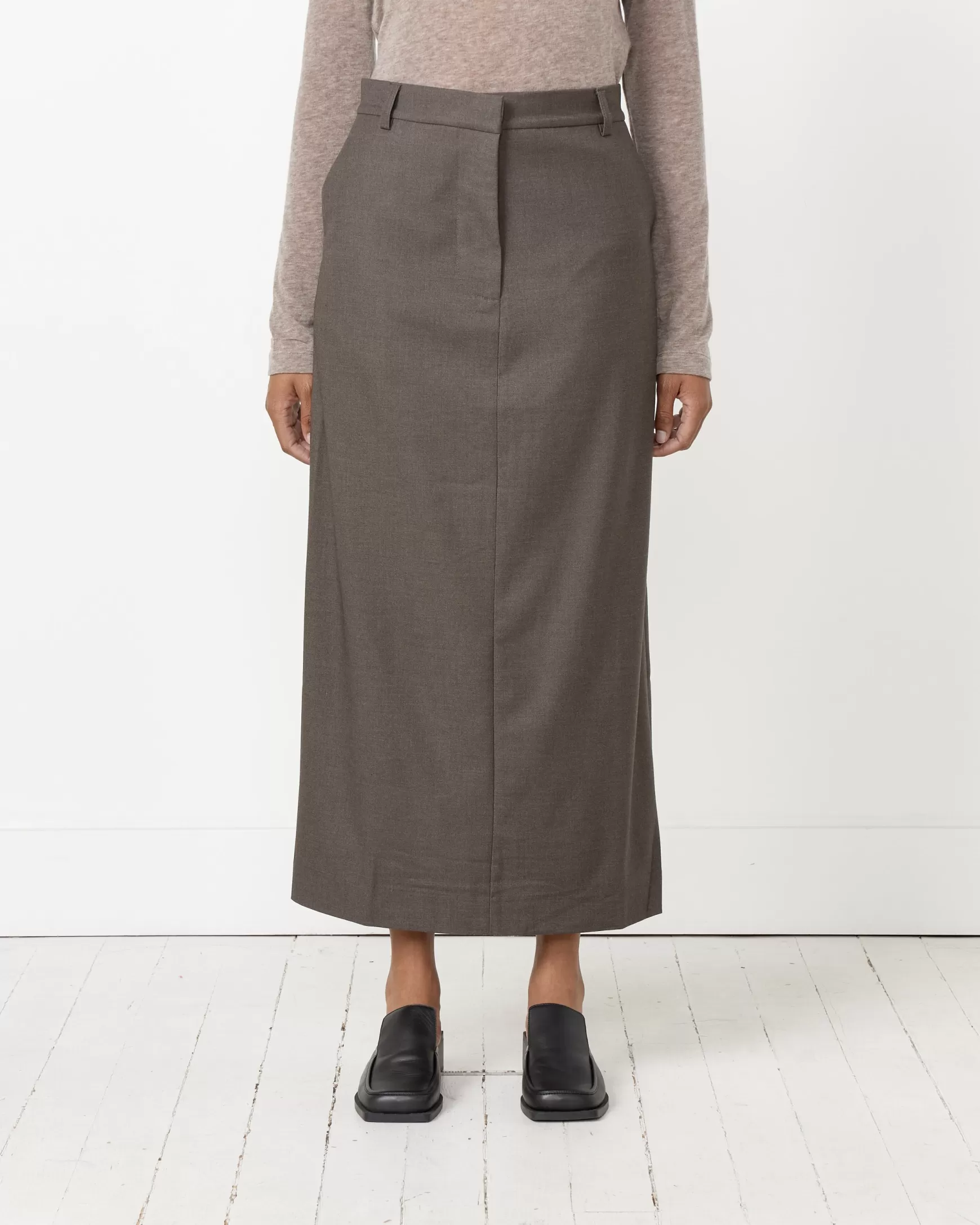 Online Wool Blend Midi Skirt Woman Skirts