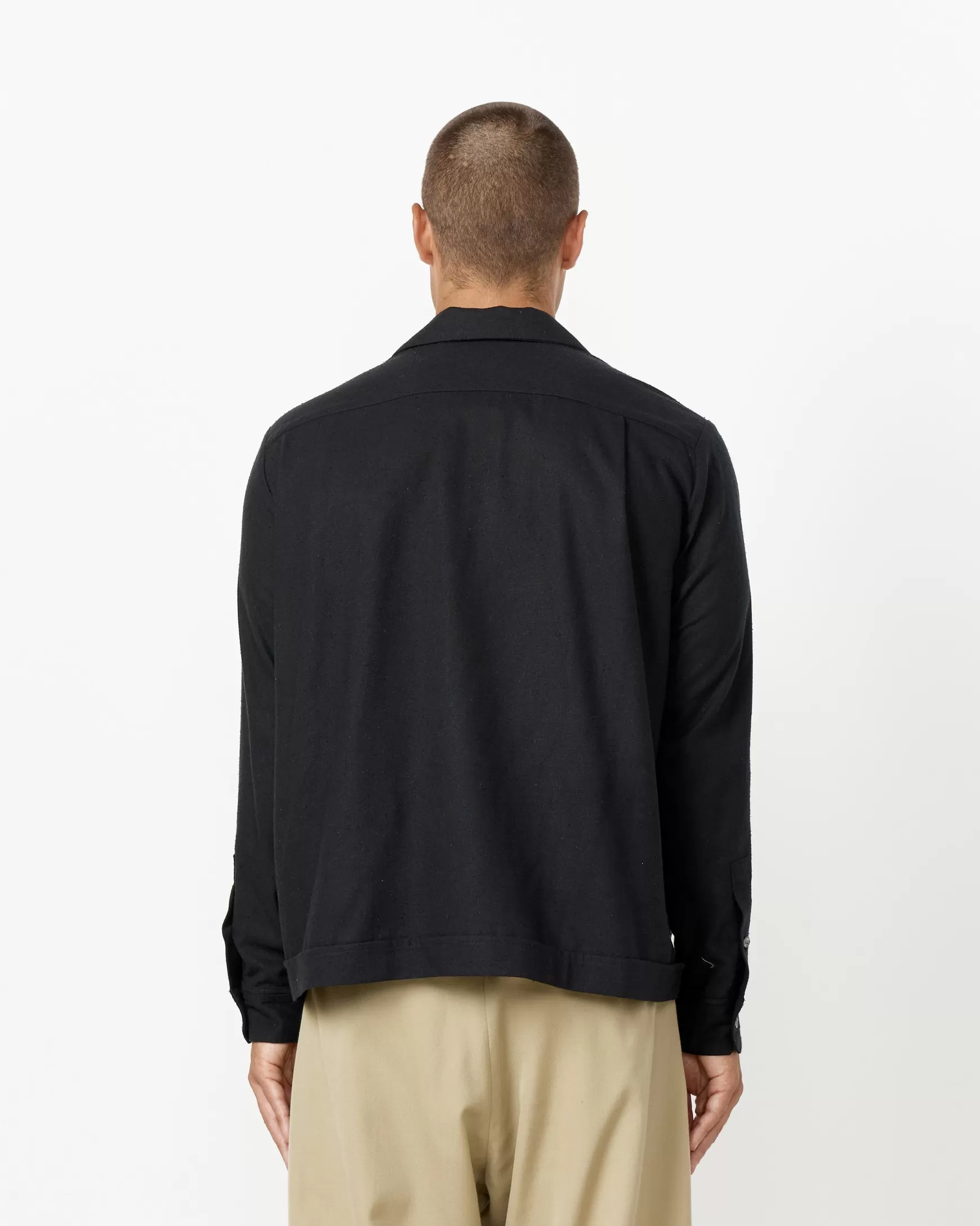 Store Zach Shirt In Silk Black Man Shirts