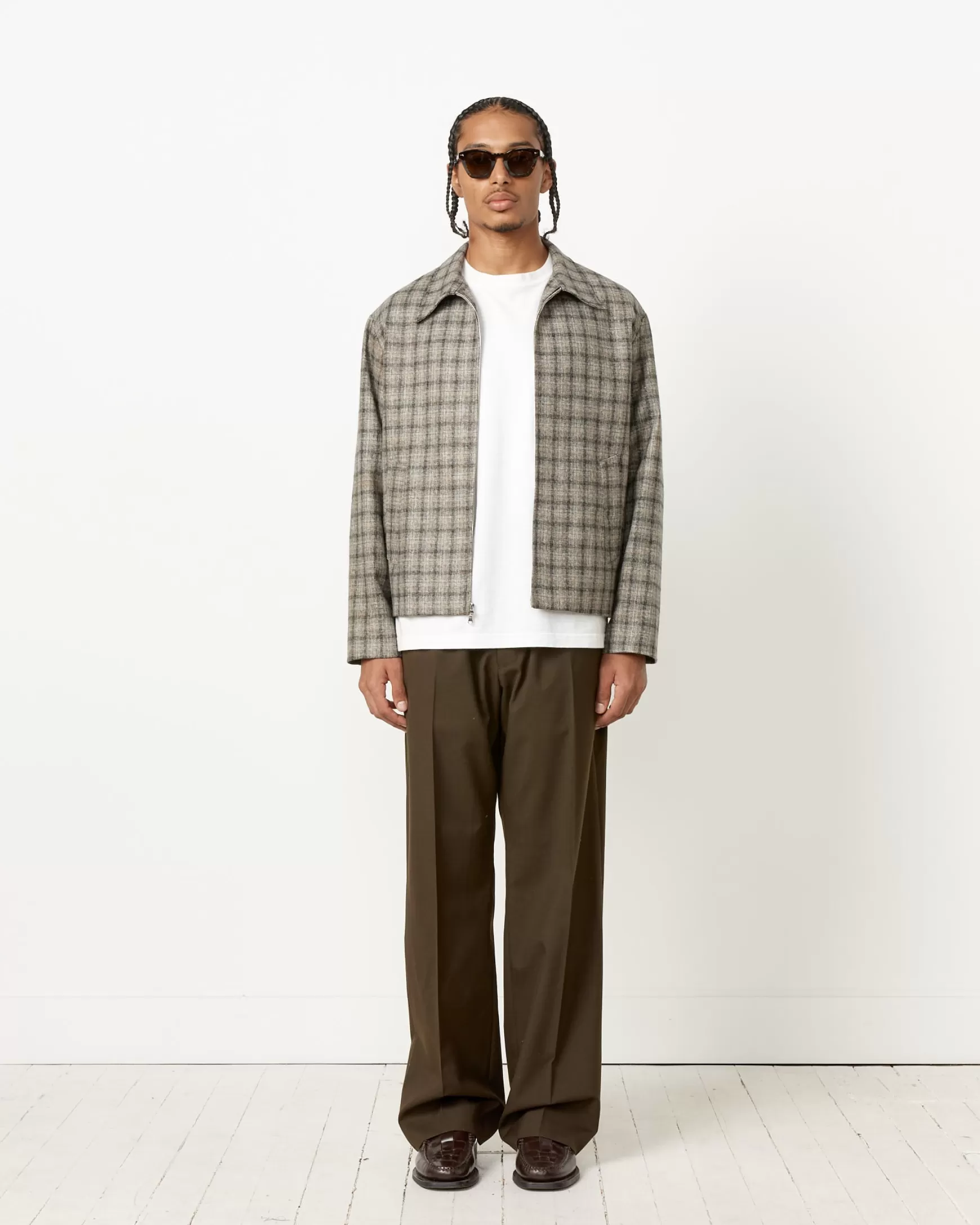 Shop Zip Jacket In Tweed Man Outerwear