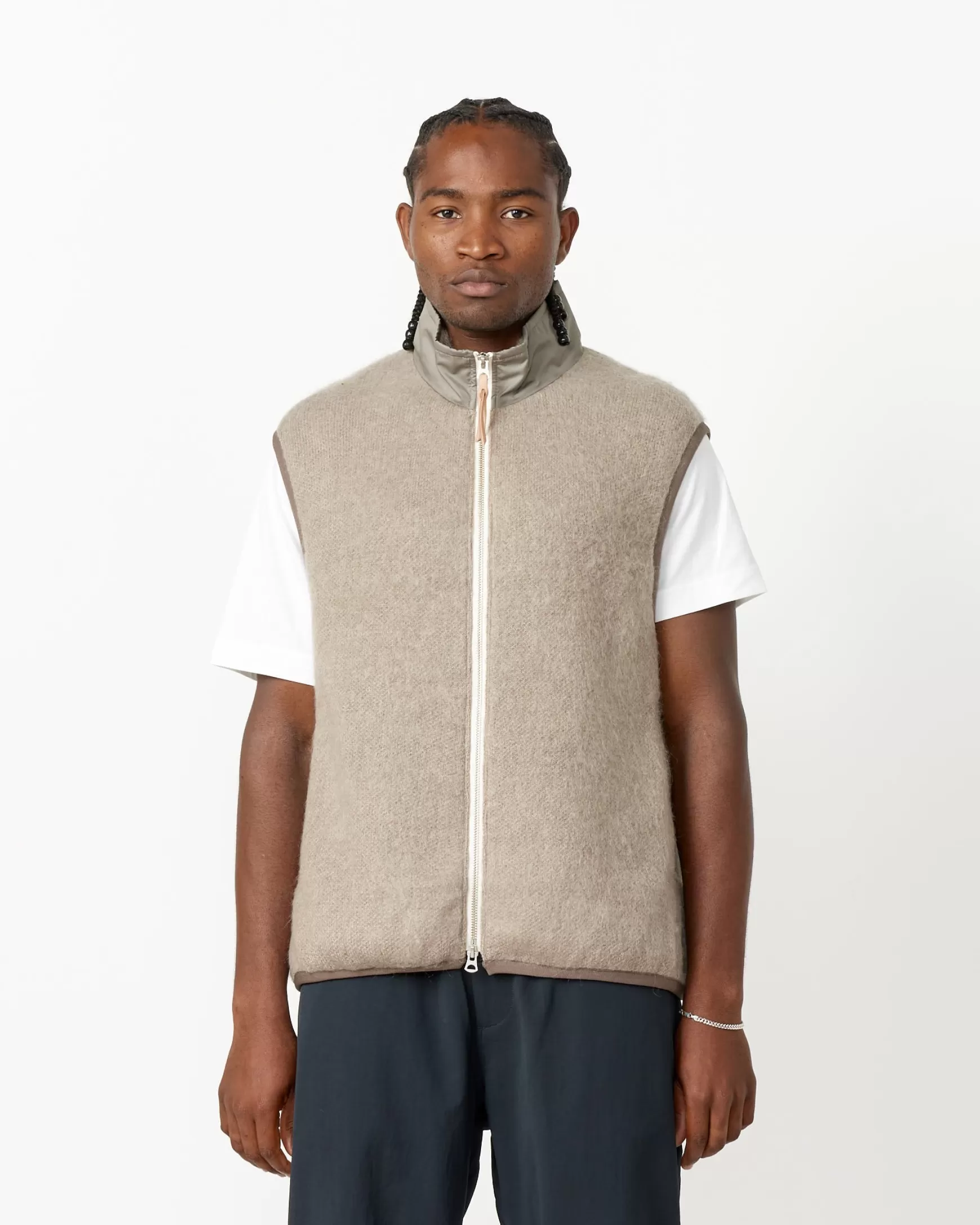 Best Zip-Up Mohair Vest Man Outerwear