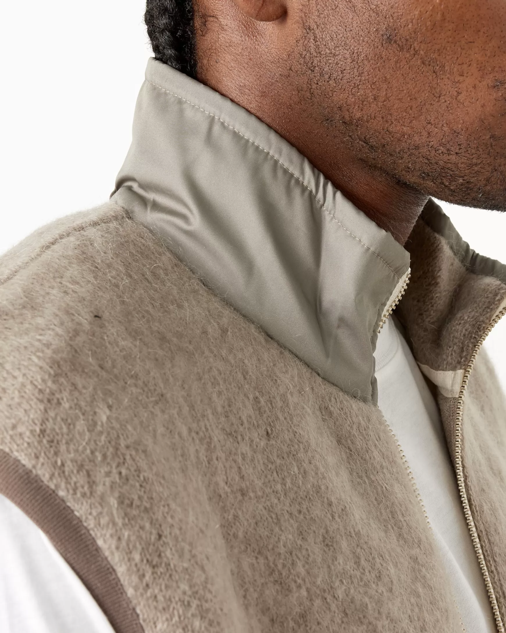 Best Zip-Up Mohair Vest Man Outerwear